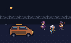 A group of growers meeting beside the delivery van